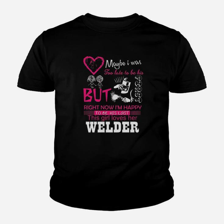 Welder Wife Girlfriend Gift This Girl Loves Her Welder Wifey Kid T-Shirt