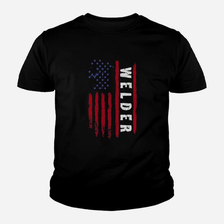 Welding American Welder Flag Usa Funny Gift Kid T-Shirt