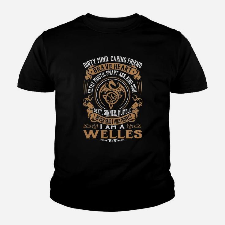 Welles Brave Heart Dragon Name Kid T-Shirt
