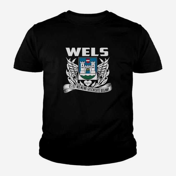 Wels Stadt Wappen Kinder Tshirt, Flügel & Slogan Design