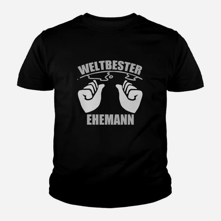 Weltbester Ehemann Kinder Tshirt, Gebärdensprache Design - Schwarz