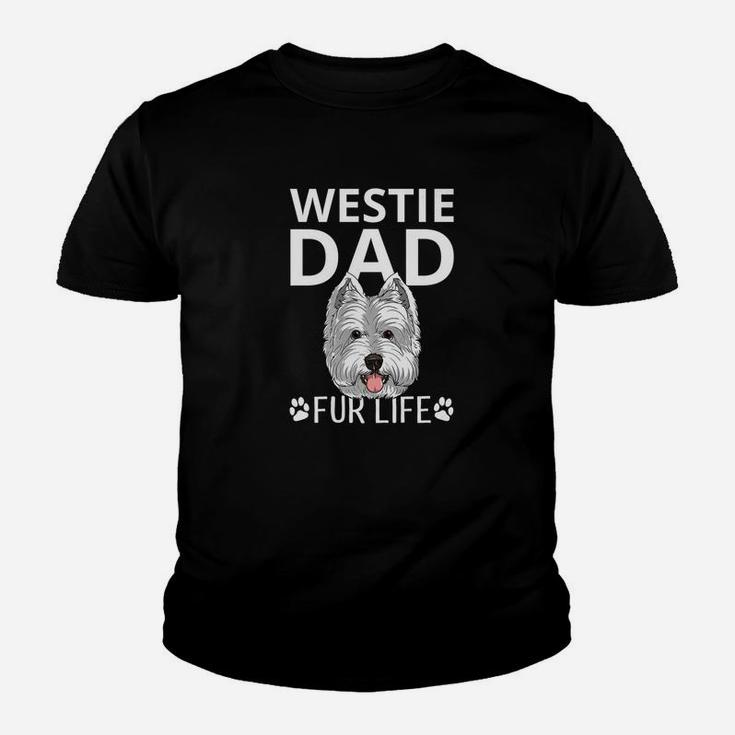 Westie Dad Fur Life Dog Fathers Day Gift Pun Puppy Kid T-Shirt