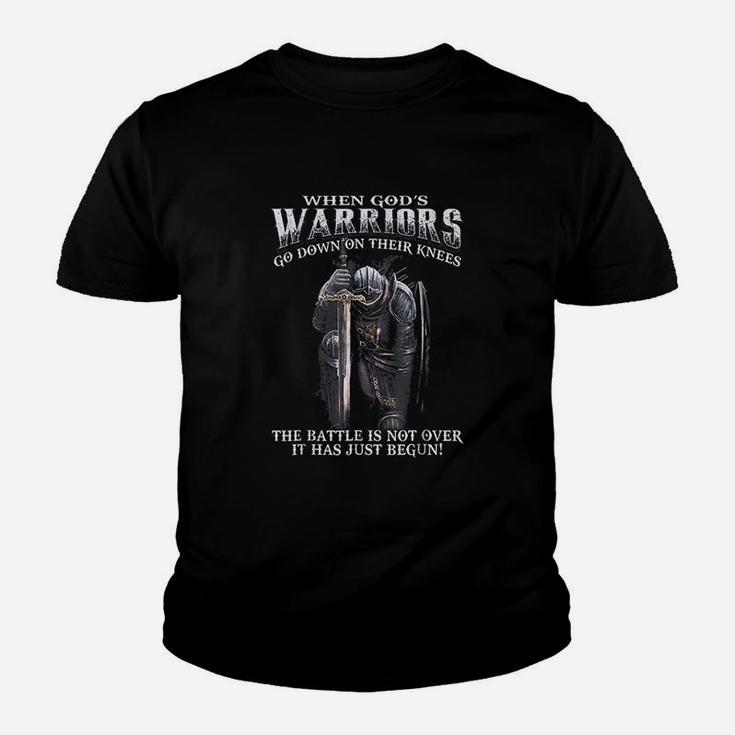 When God Is Warriors Go Down On Their Knees Kid T-Shirt