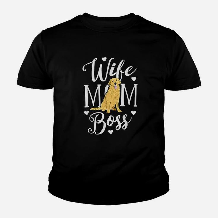 Wife Mom Boss Dogs Kid T-Shirt
