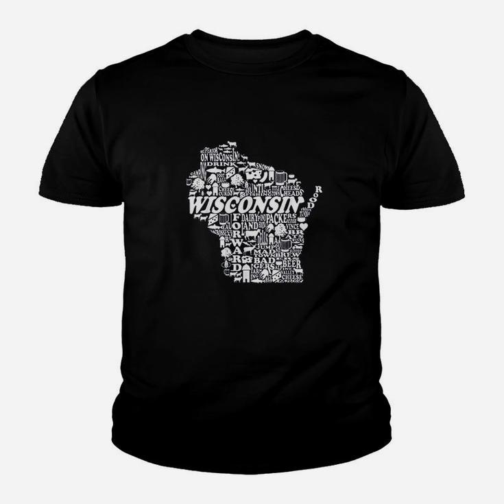 Wisconsin Home State I Love Wisconsin Vintage Kid T-Shirt