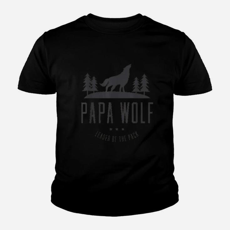 Wolf Pack Family Dad Papa Wolf Kid T-Shirt