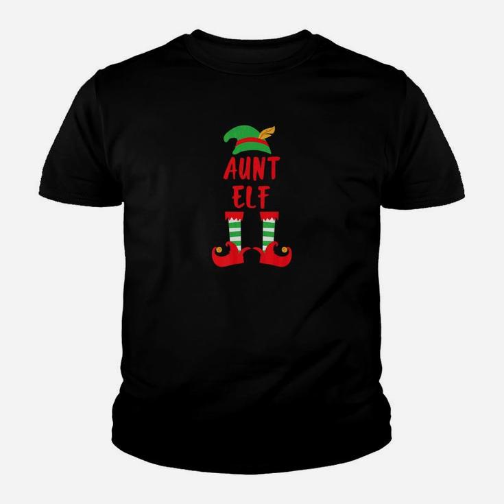 Womens Aunt Elf Xmas Matching Family Christmas Pajamas Gift Kid T-Shirt