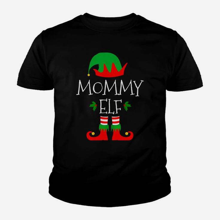 Womens Mommy Elf Matching Family Group Christmas Gifts Kid T-Shirt