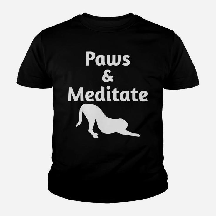 Womens Womens Yoga Paws And Meditate Dog Lover Pets Funny Kid T-Shirt