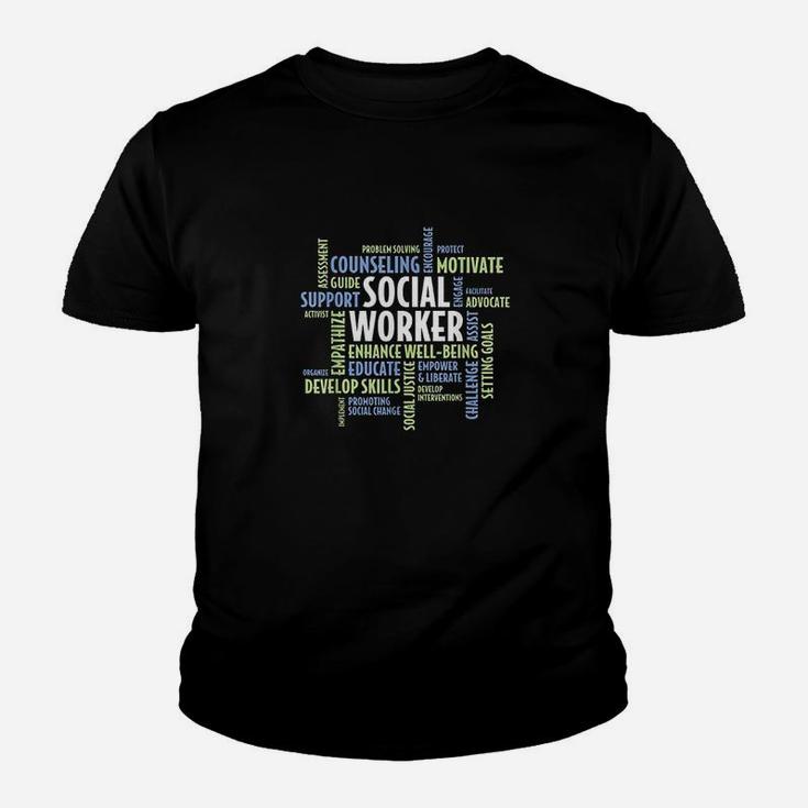 Words Lcsw Social Work Month Gift For Social Worker Kid T-Shirt