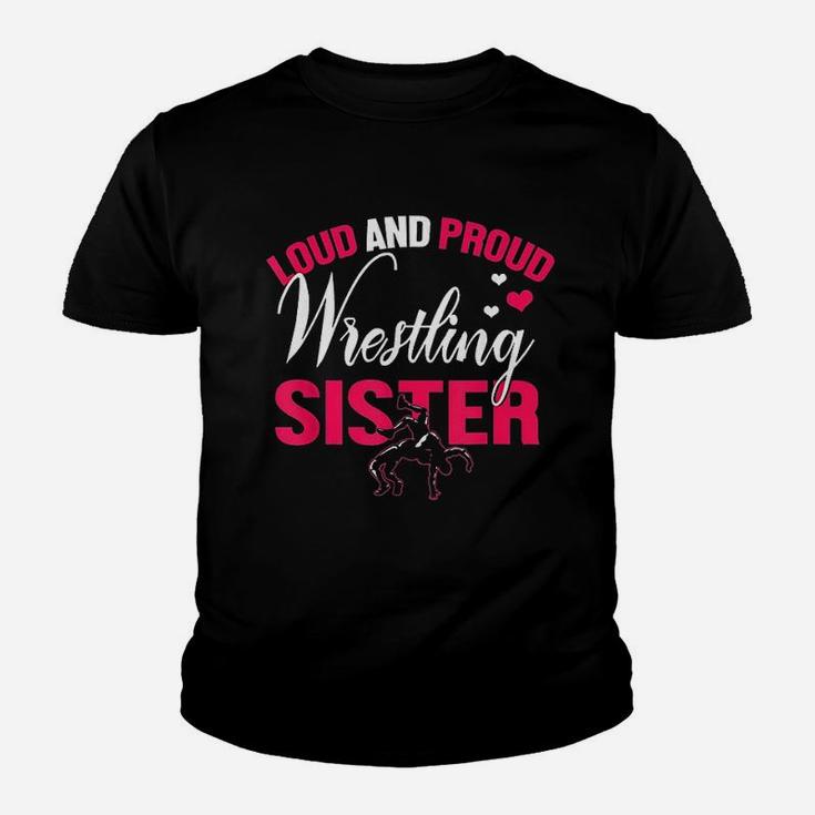 Wrestling Sister Funny Wrestler Sister Gift Women Kid T-Shirt