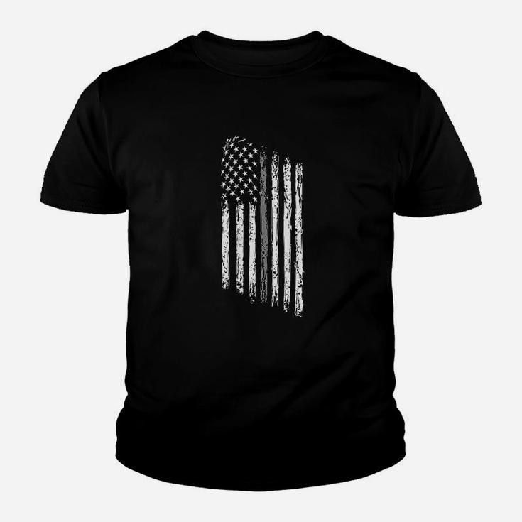 Yellow Dog Tattered American Flag Thin Silver Line Corrections Officer Kid T-Shirt