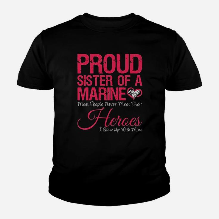 Yonabb Proud Sister Of A Army Marine Heroes Kid T-Shirt