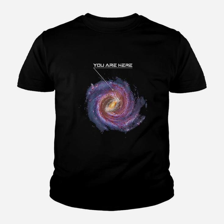 You Are Here Astronomy Milky Way Solar System Galaxy Space Youth T-shirt