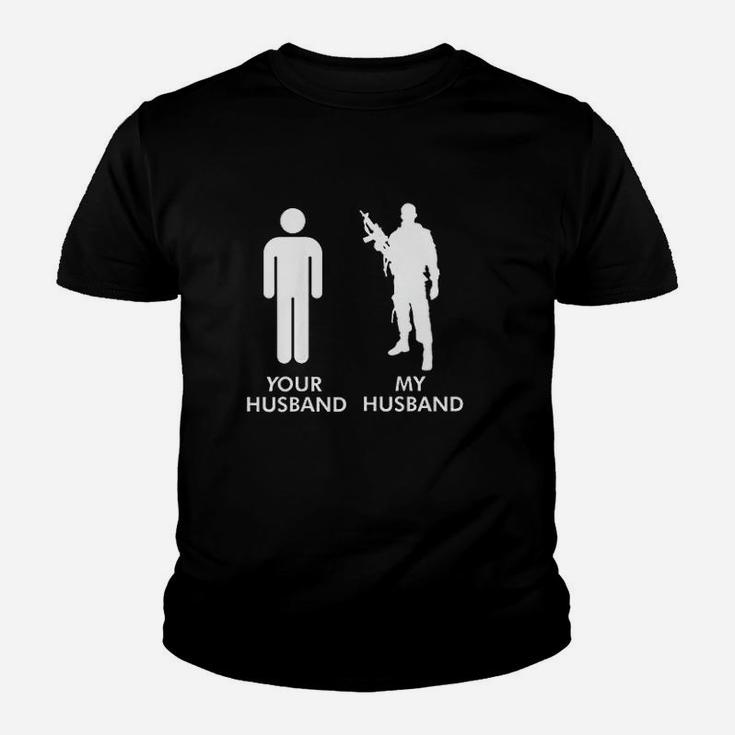 Your Husband Vs My Husband Army Wife Kid T-Shirt
