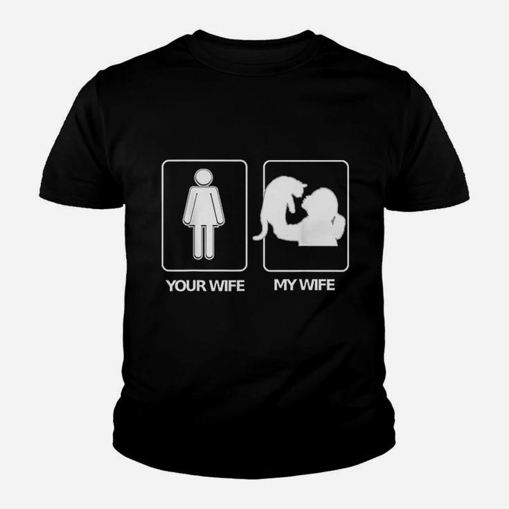 Your Wife My Wife Crazy Cat Lady Wife Kid T-Shirt