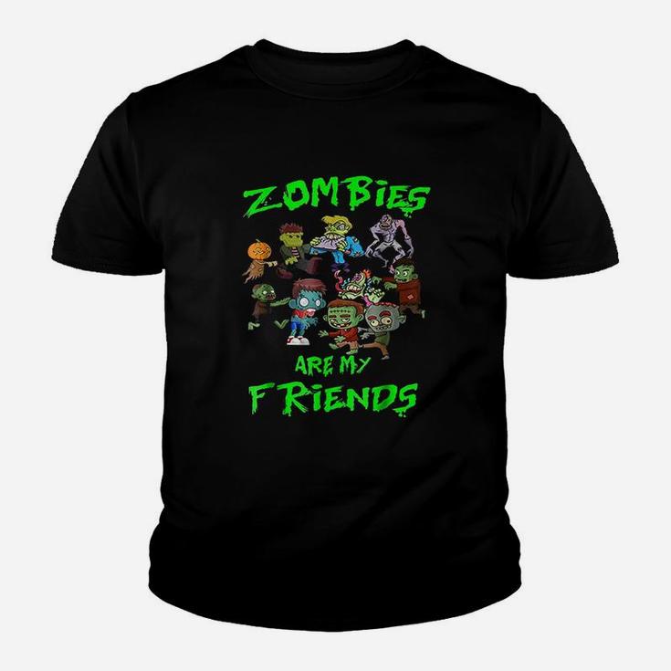 Zombies Are My Friends Halloween Kid T-Shirt