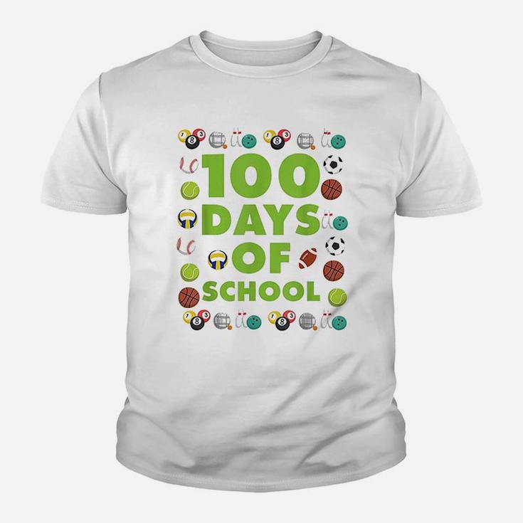 100 Days Of School Teachers Sports Lover Gifts Kid T-Shirt