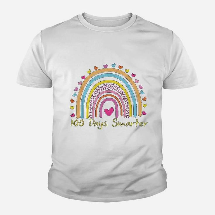 100th Day Of School Teacher 100 Days Smarter Rainbow Kid T-Shirt