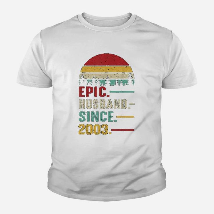 18th Wedding Anniversary Gift Ideas Epic Husband Since 2003 Kid T-Shirt