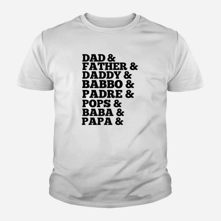 Dad Father Daddy Papa Pops Padre Baba Roll Call T-Shirt | Seseable