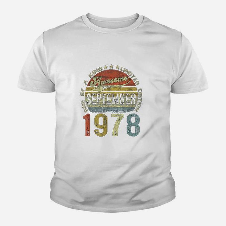 44 Years Old Gifts Vintage September 1978 44th Birthday Gift  Kid T-Shirt