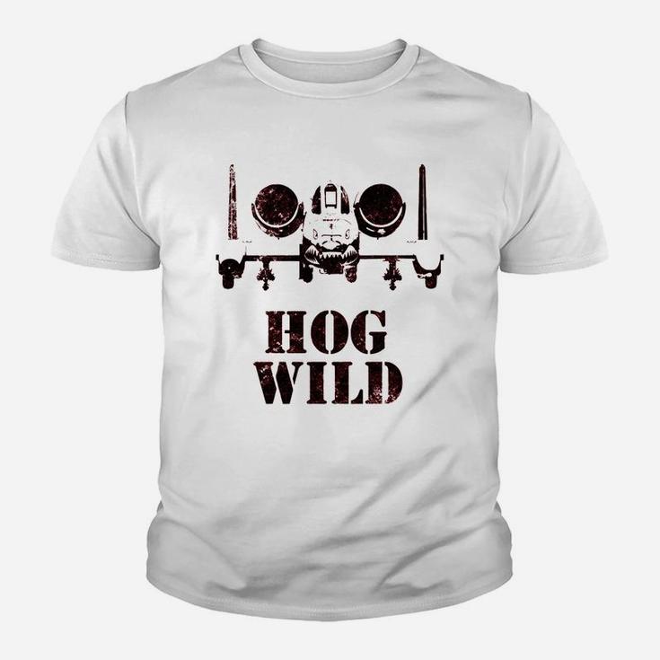 A10 Warthog Hog Wild Military Aviation Kid T-Shirt
