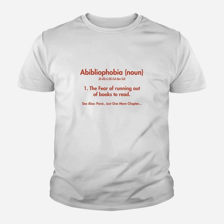 Abibliophobia Funny Book Lover Definition Kid T-Shirt