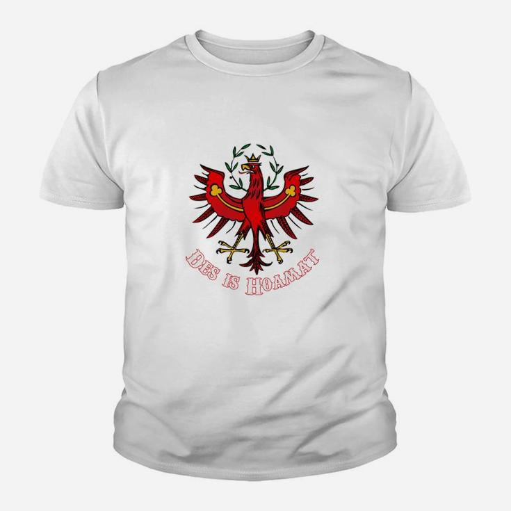 Adler-Motiv Herren Kinder Tshirt mit Albania Schriftzug – Weiß