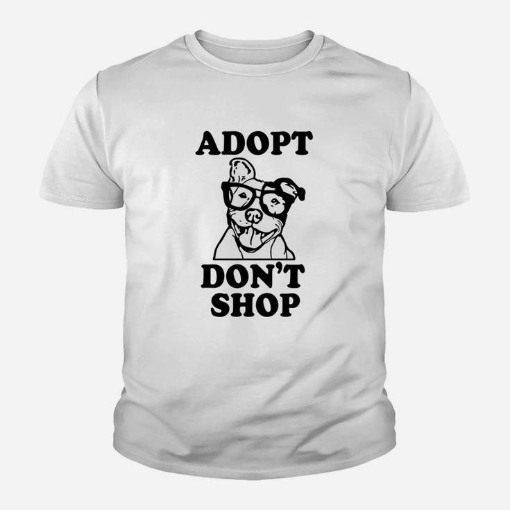 Adopt Dont Shop Pitbull Dog Rescue Adoption Kid T-Shirt