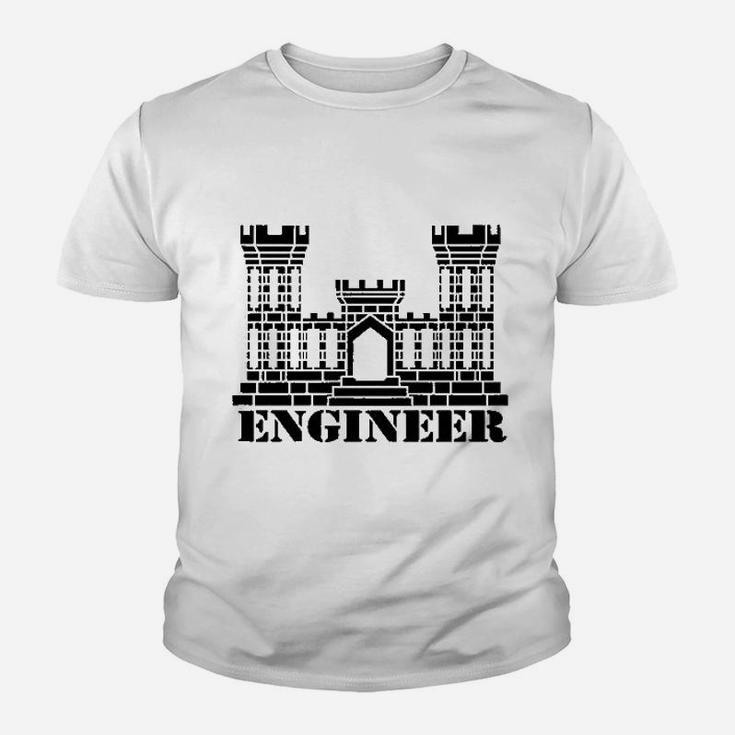 Army Engineer Branch Insignia Castle Veteran Graphic Kid T-Shirt