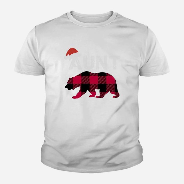 Aunt Christmas Bear Plaid Matching Family Christmas Kid T-Shirt