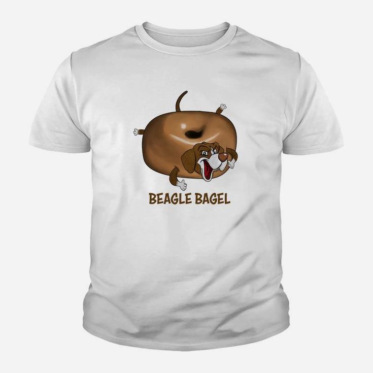 Beagle Likes Sweet Bagel Funny Dog Beagle Lover Kid T-Shirt