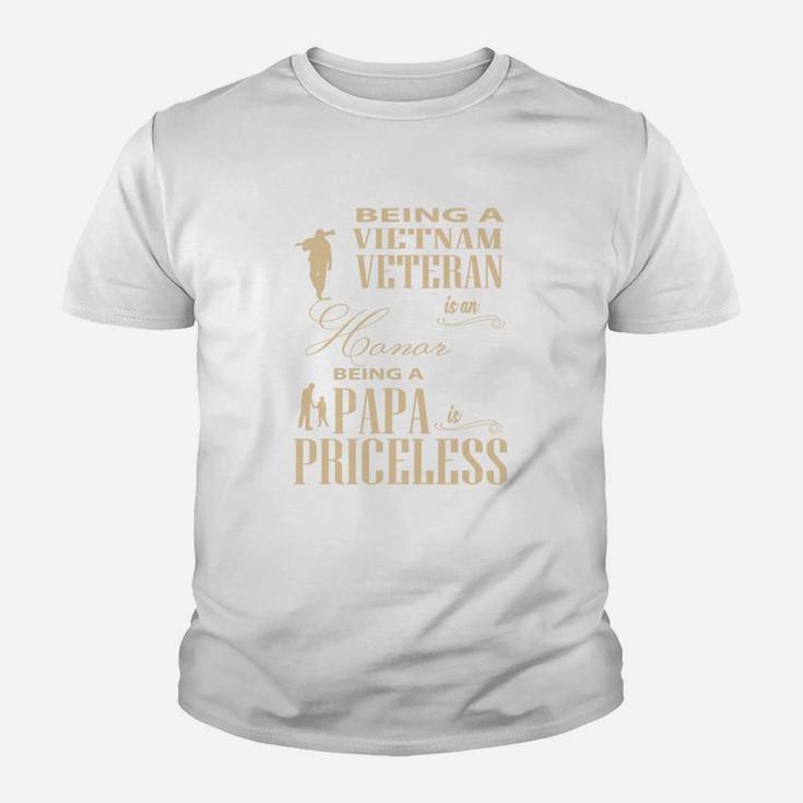 Being Vietnam Veteran Is An Honor Papa Is Priceless Kid T-Shirt