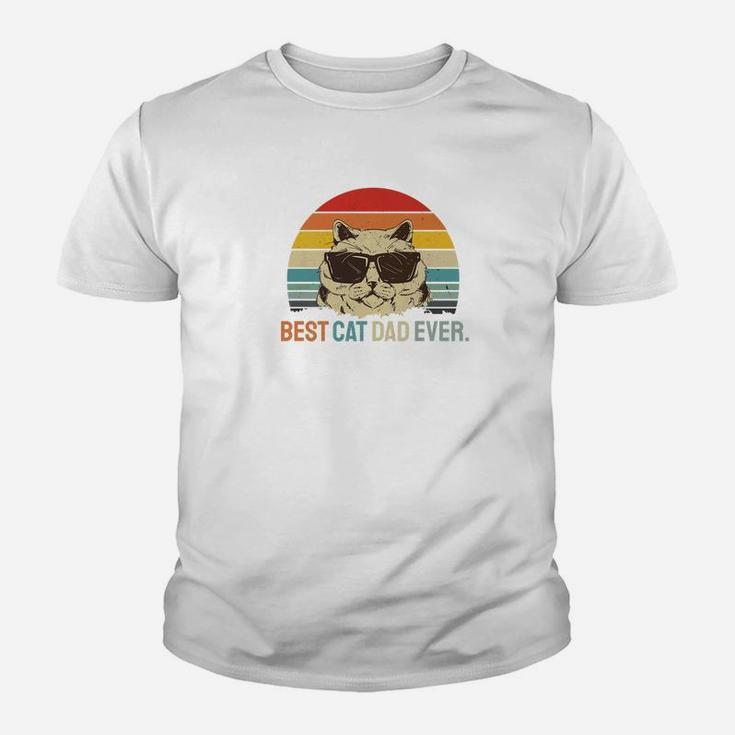 Best Cat Dad Ever Men Shirt Funny Vintage Cat Lover Apparel Kid T-Shirt