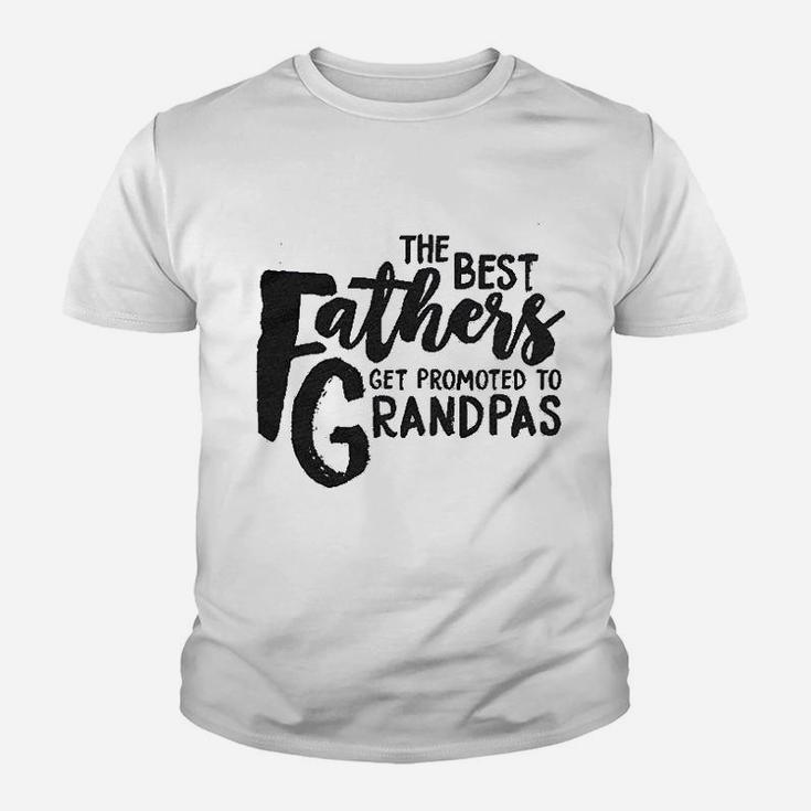 Best Fathers Get Promoted To Grandpas Funny Family Relationship Kid T-Shirt