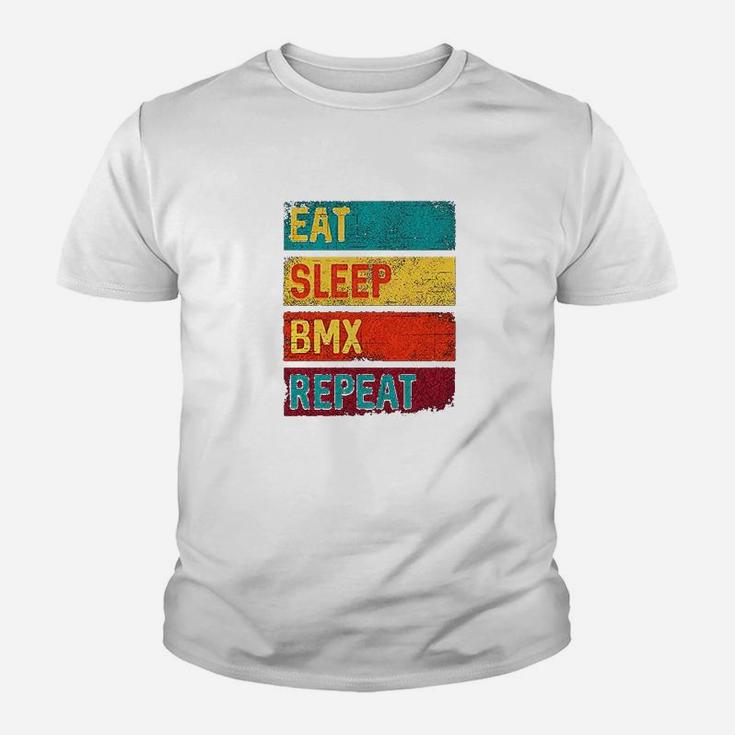 Biking Motocross Eat Sleep Bmx Repeat Youth Kid T-Shirt
