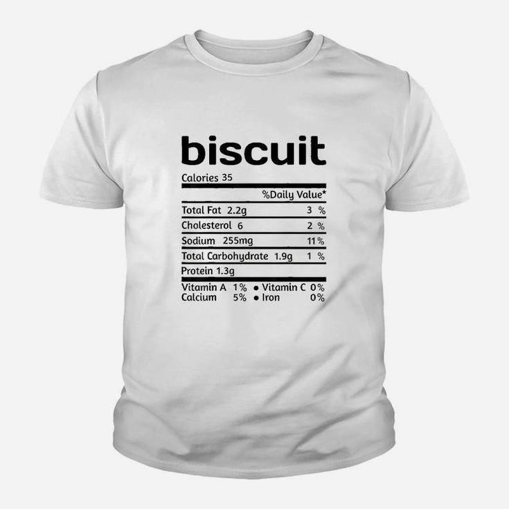 Biscuit Nutrition Facts Funny Christmas Thanksgiving Gift Kid T-Shirt