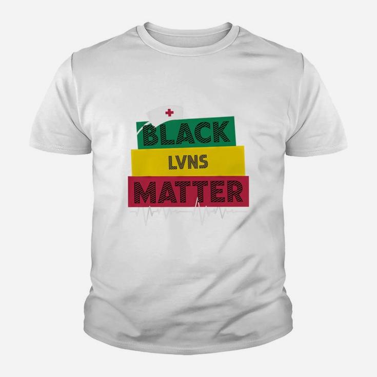 Black History Black Lvns Matter Proud Black Nurse Job Title Kid T-Shirt