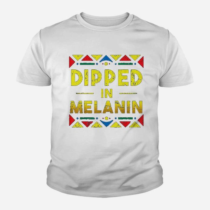 Black History Dipped In Melanin Proud African Roots Kid T-Shirt