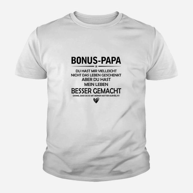 Bonus-Papa Kinder Tshirt mit Spruch für Stiefväter, Weißes Herrenshirt