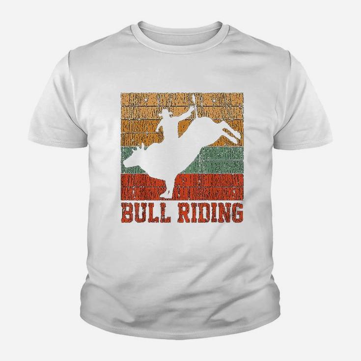 Bull Riding Retro Vintage Rodeo Western Country Gift Kid T-Shirt
