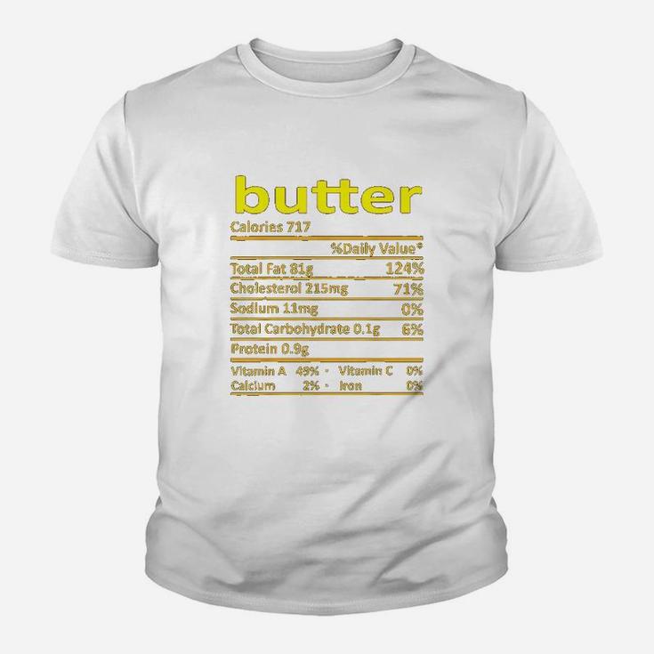 Butter Nutrition Funny Thanksgiving Costume Food Christmas Kid T-Shirt