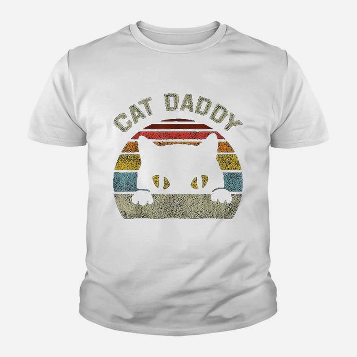 Cat Daddy Men Vintage Retro Black Cats Dad Fathers Day Gift Kid T-Shirt