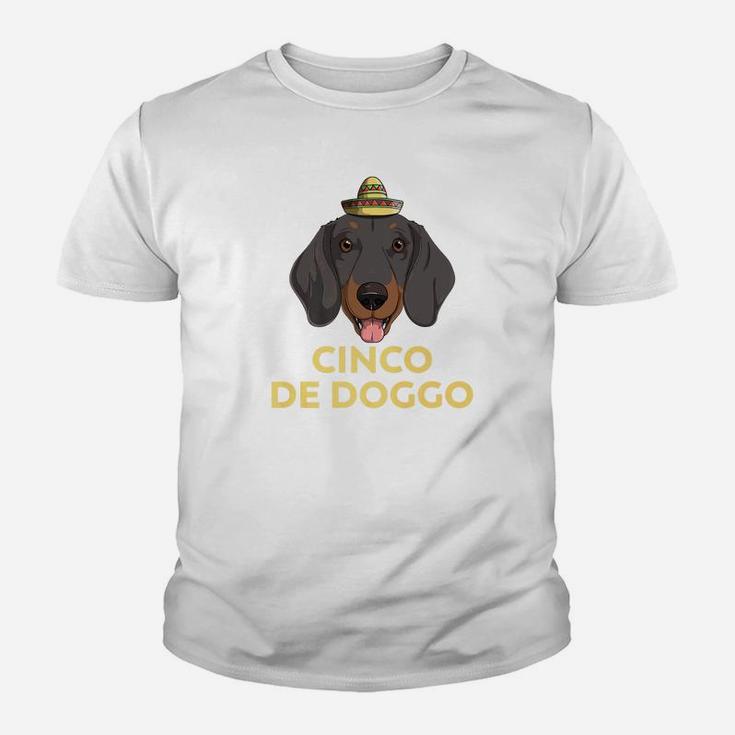 Cinco De Doggo Dachshund Dog Cinco De Mayo Mexican Kid T-Shirt