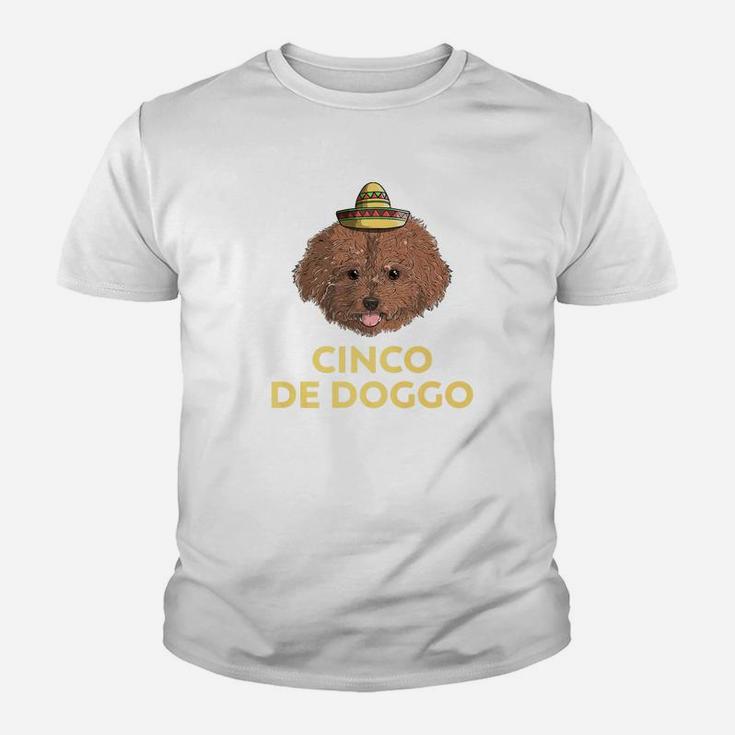 Cinco De Doggo Poodle Dog Cinco De Mayo Mexican Kid T-Shirt