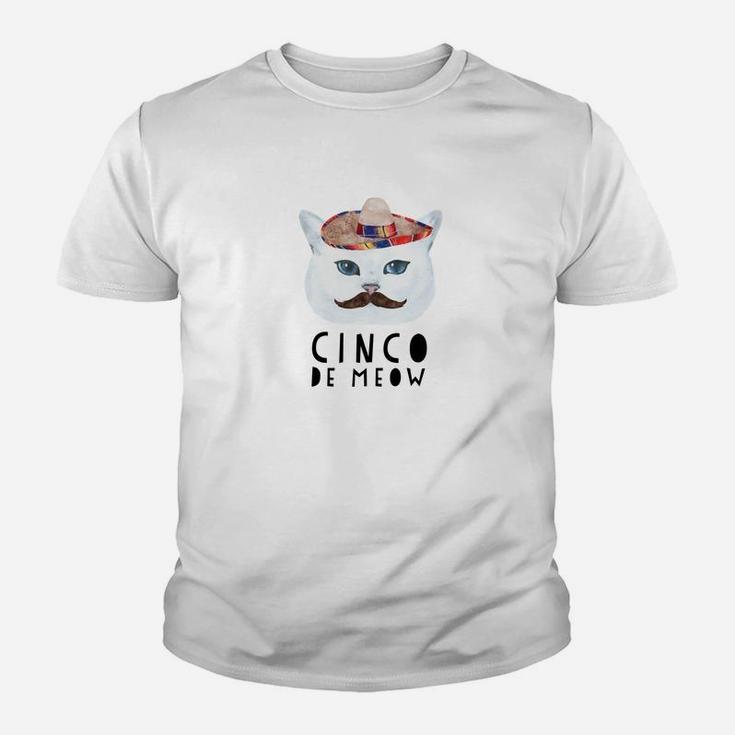 Cinco De Meow Funny Mexican De Mayo Cat Kid T-Shirt