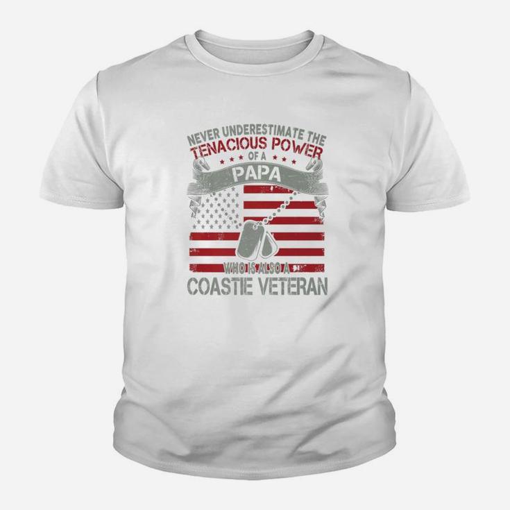 Coastie Veteran A Papa, best christmas gifts for dad Kid T-Shirt