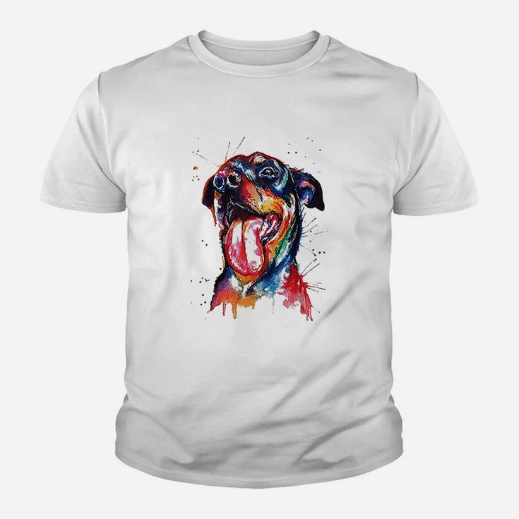 Colorful Rottweiler Dog Love-r Dad Mom Kid T-Shirt