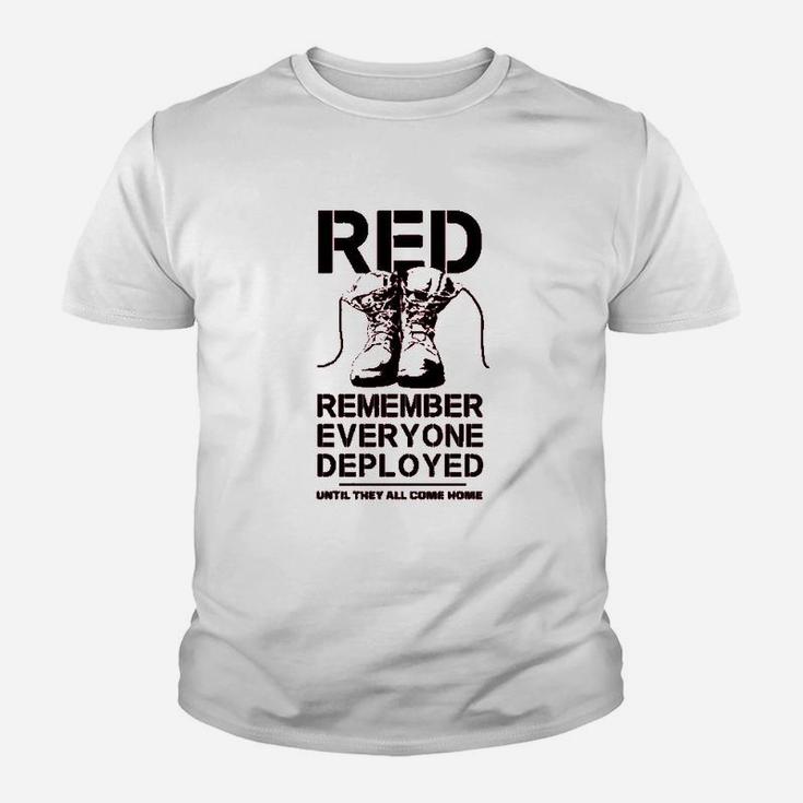 Combat Boots Red Friday Remember Everyone Deployed Kid T-Shirt